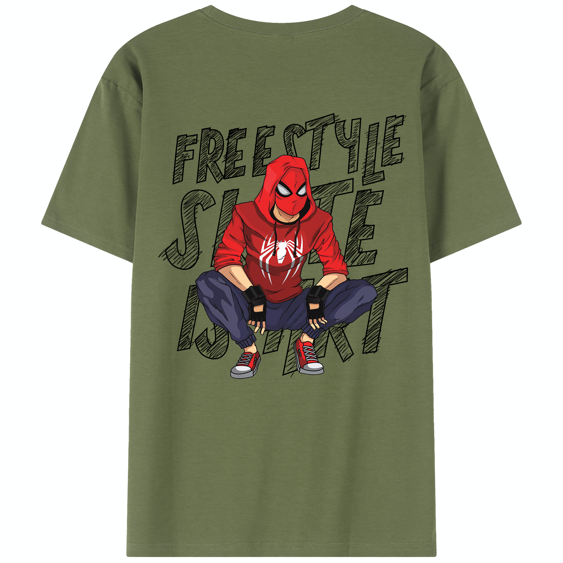 （画像用） Spider Man スパイダーマン 綿100％半袖Tシャツ（背面プリント）